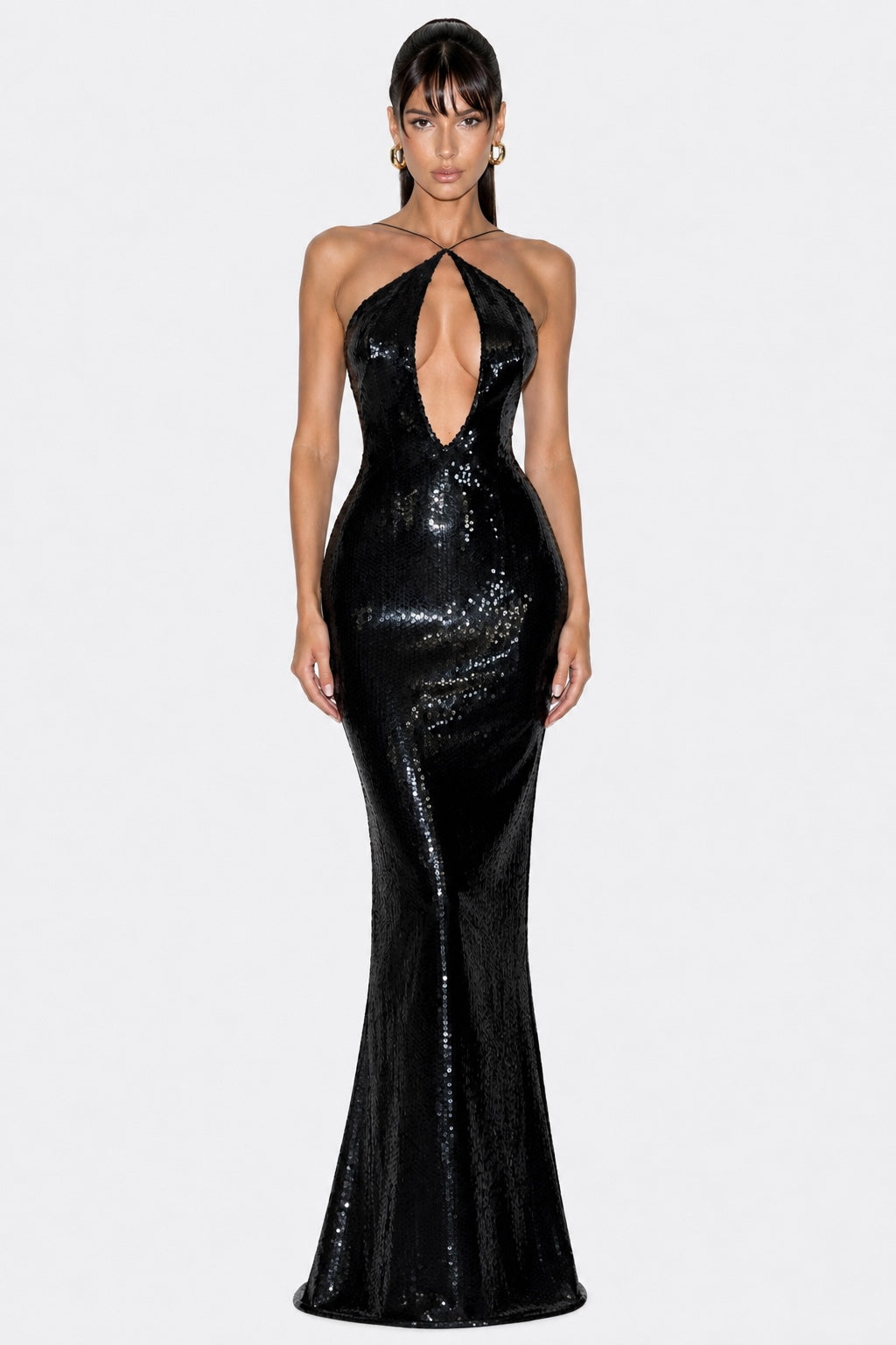 Black Sequin Backless Dress – MINÈVRE