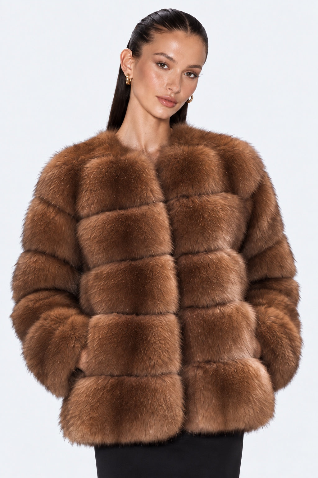 Cocoa Fox Fur Coat
