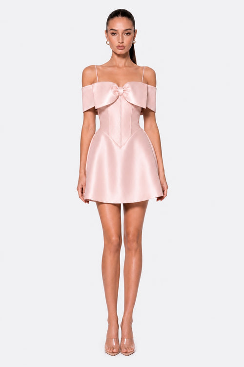 Pink Bow Mini Dress – MINÈVRE