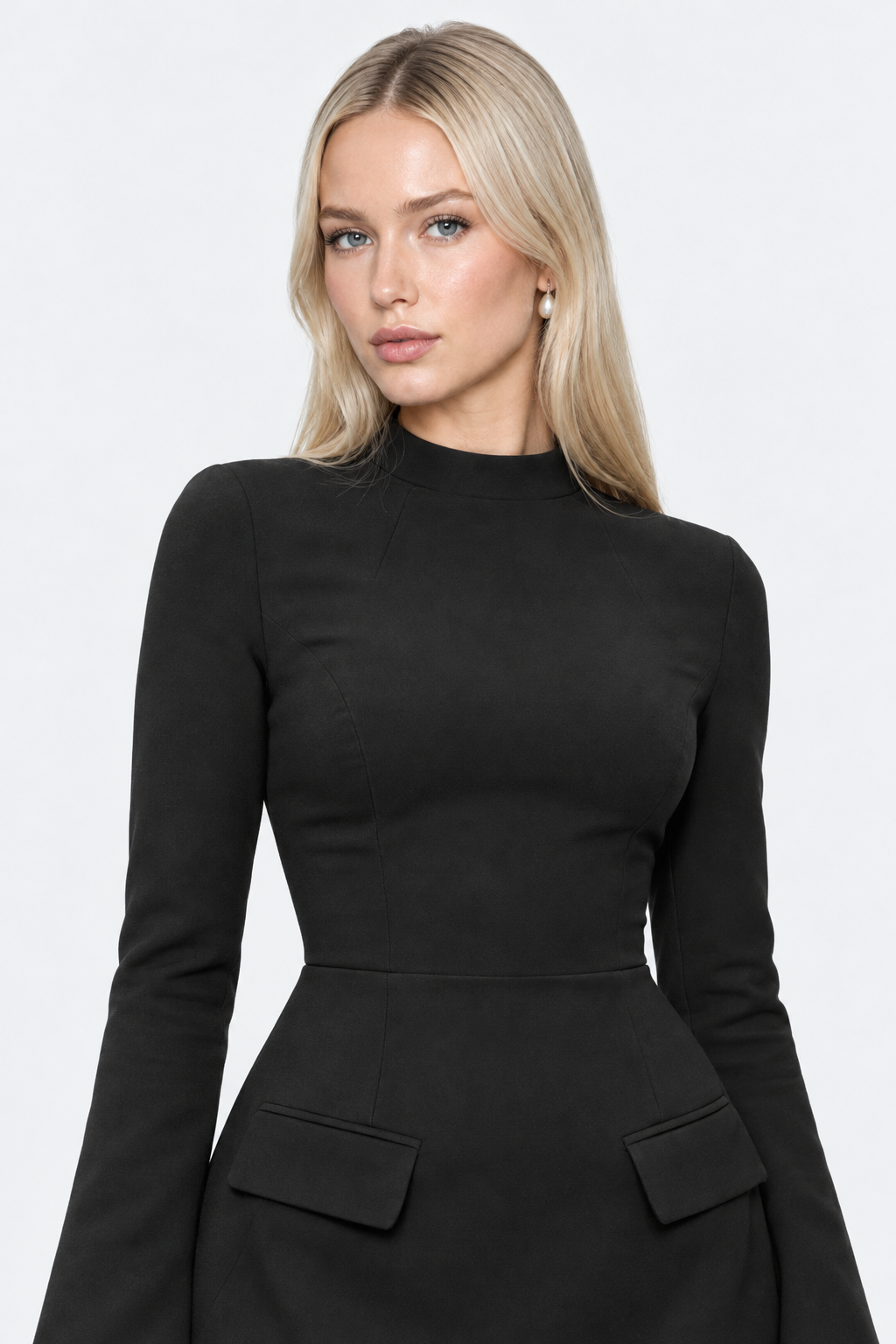 Charcoal Tailored Mini Dress — portrait view